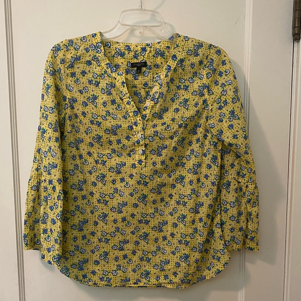 Talbots Cotton Top with Bell Sleeves. P Sm